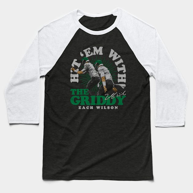 Zach Wilson New York J Griddy Celebration Baseball T-Shirt by caravalo